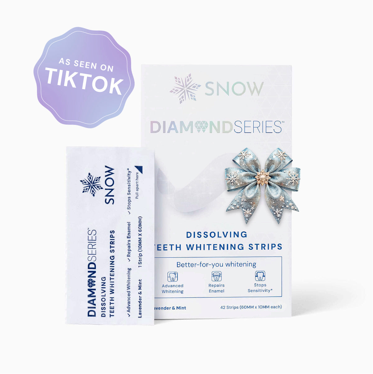 DiamondSeries®️Dissolving Teeth Whitening Strips + Hydroxyapatite